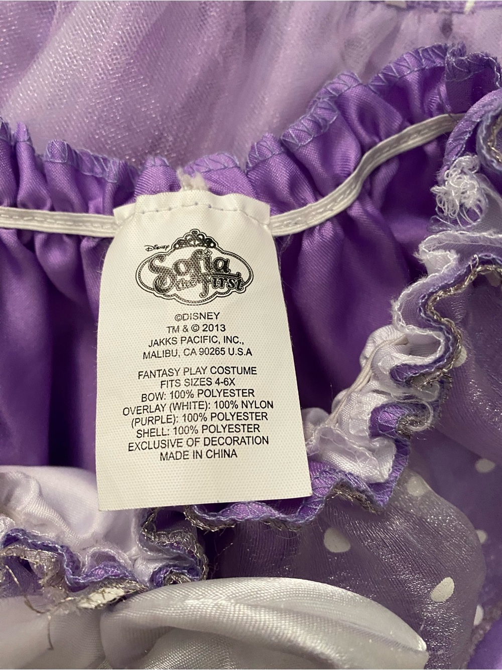 Disney Purple Sofia the First Dress-Up Dress and Headband Size4-6x - Picture 8 of 13